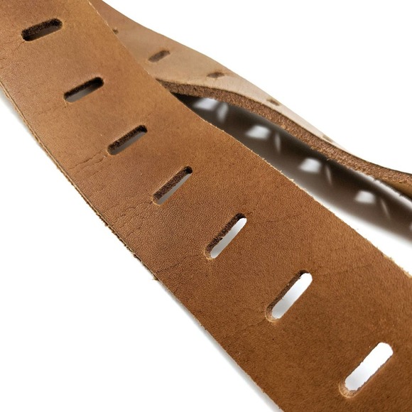 Civil Society Belt Mens 32 Brown Leather Western Large Silver Buckle - Picture 3 of 9